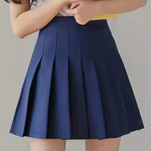 Jupe plissée taille haute style preppy pour femmes, mini jupe trapèze écolière, uniforme JK, jupe patineuse noire, grande taille