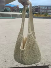 Sac Cabas Tressé en Rotin - Grand Sac de Plage Femme Été