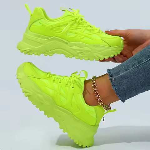 Baskets Plateforme Femme - Chaussures Sport Décontractées