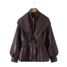 Veste en Cuir Cintrée Femme - Élégante Automne 2025