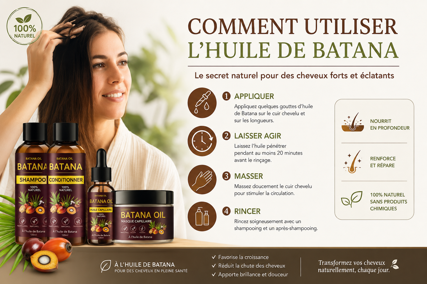 Ensemble de 4 produits GSWP à l'huile de Batana